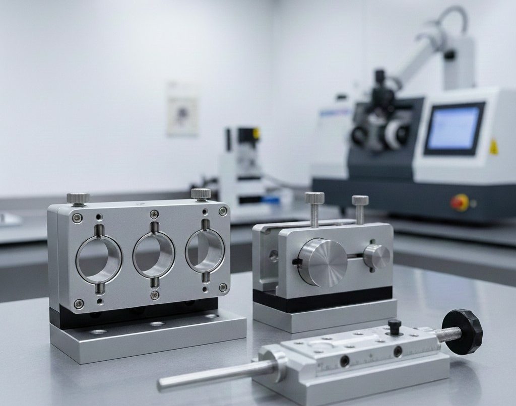 Precision metallographic sample preparation jigs and fixtures ensuring repeatable results in labs and QC processes.