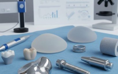 Surface finish comparison of medical implants showing textures for improved biocompatibility and wear performance