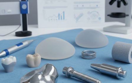 Surface finish comparison of medical implants showing textures for improved biocompatibility and wear performance